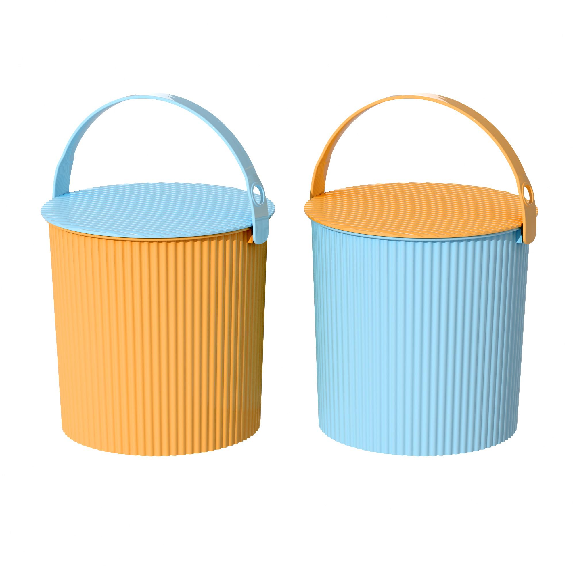 Seaux en Plastique 12L avec Couvercle Cetomo - Pack de 2 Multi-usages
