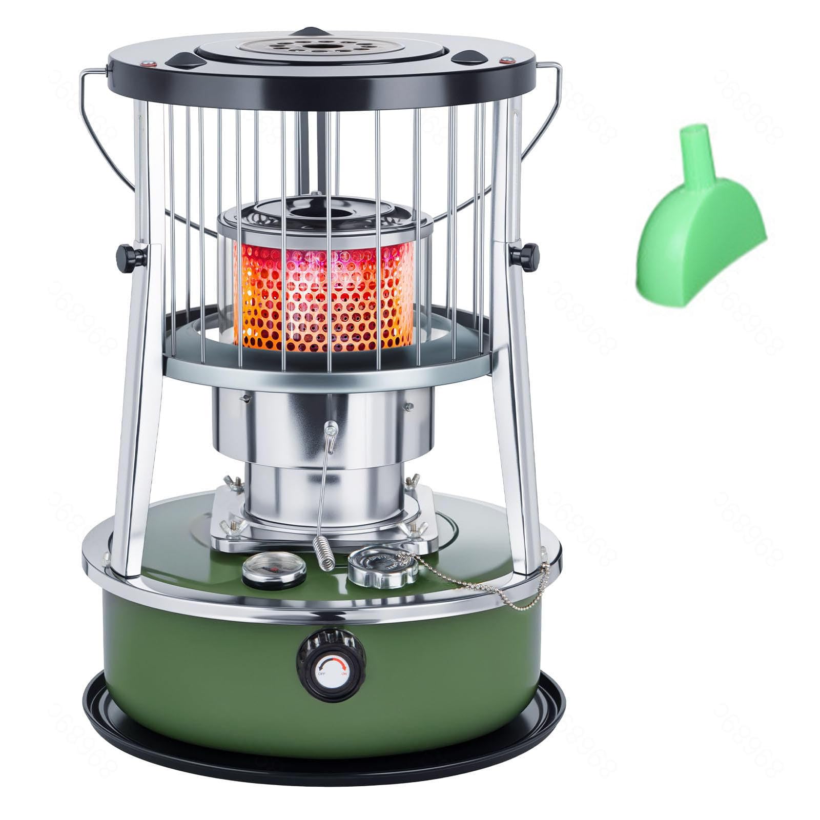 9000 BTU estufa de parafina Tanque de 4,6L estufas parafina Calefacción de emergencia sin electricidad Calentador para camping, garaje, hogar y emergencias.,militarygreen-Singleitem