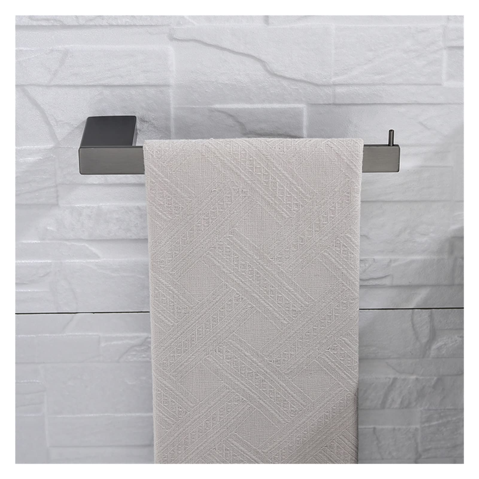 Lot de 4 porte-serviettes gris pour cuisine et salle de bain et porte-serviettes élégant pour la maison, design peu encombrant, décoration moderne