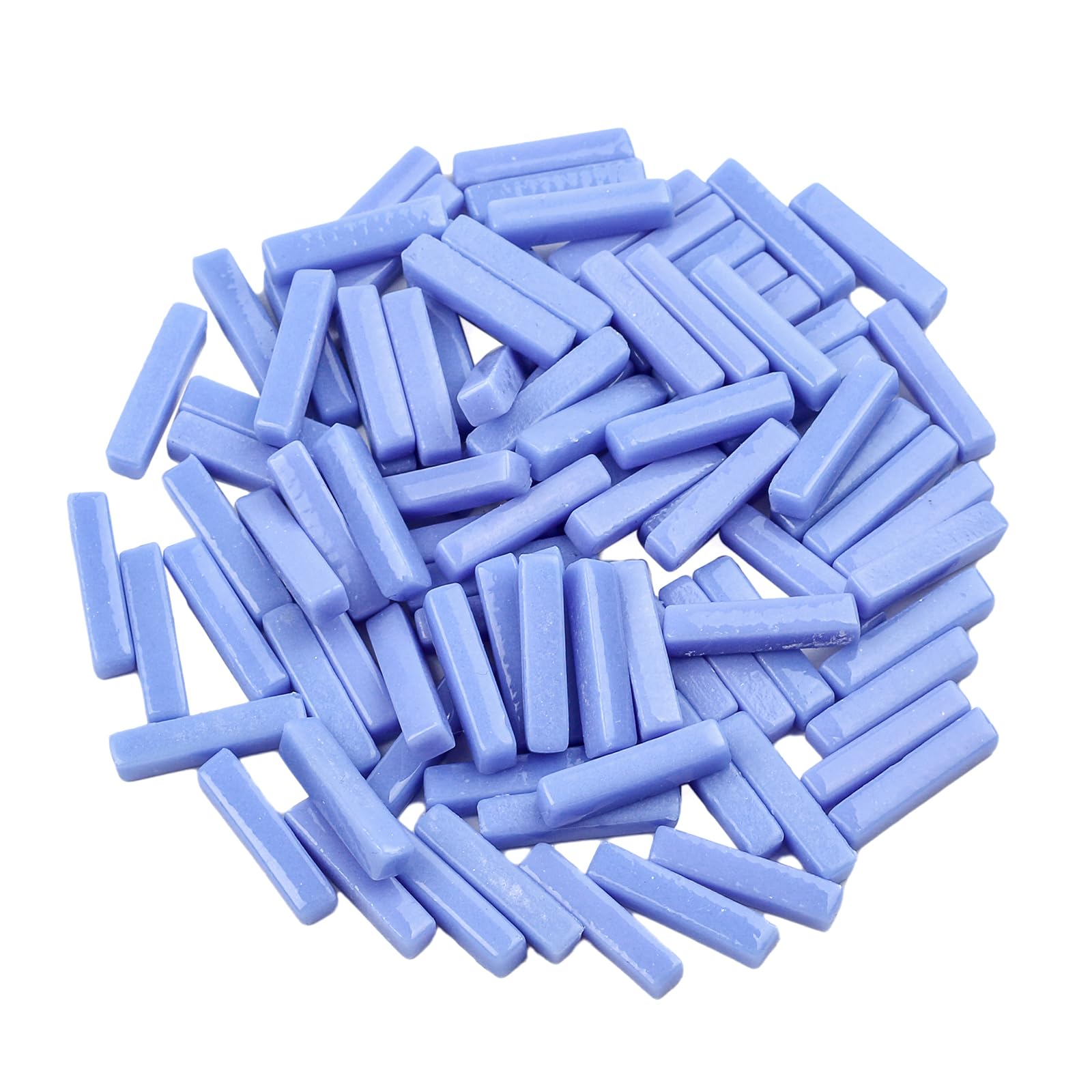 Youway Style Mosaic Tiles for Crafts Bulk,150g Blue Strips Shapes Mosaic Glass Pieces,Glass Mosaic Garden Craft Kit