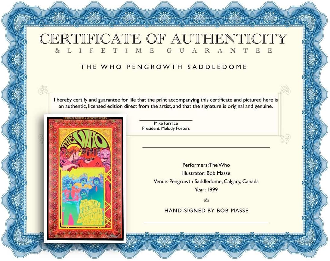 Bob Masse The Who Concert Tour Poster Calgary Hand-Signed Original Includes Signed COA