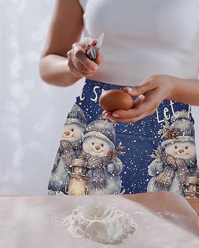 Miniatura 2 de Delantales de servidor de Halloween con 3 bolsillos, delantal de cintura color naranja, calabaza, blanco, fantasma, negro, impermeable, medio