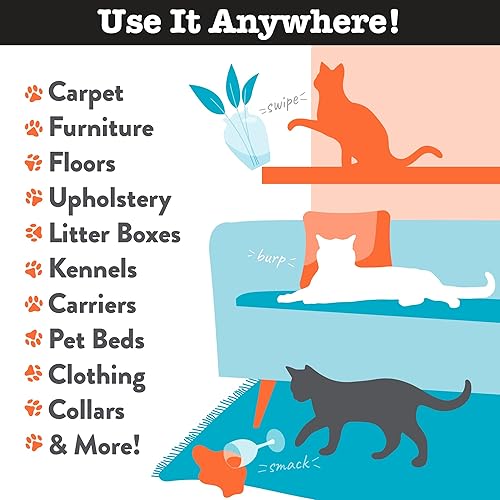 Miniatura 4 de Eliminador de olores de gatos, espray removedor de manchas de gatos para el hogar, elimina la orina de gato, olores, manchas de alfombras,