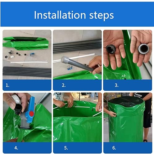 Miniatura 5 de Piscina sobre el suelo redonda de lona para estanque de peces sobre el suelo, piscina sobre el suelo con válvula de drenaje para cría de koi,