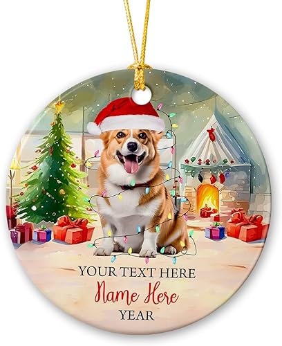 Vista 127 de Rottweiler - Adorno de cerámica personalizado para perro de Papá Noel, nombre y texto personalizados para mascotas, feliz para los amantes