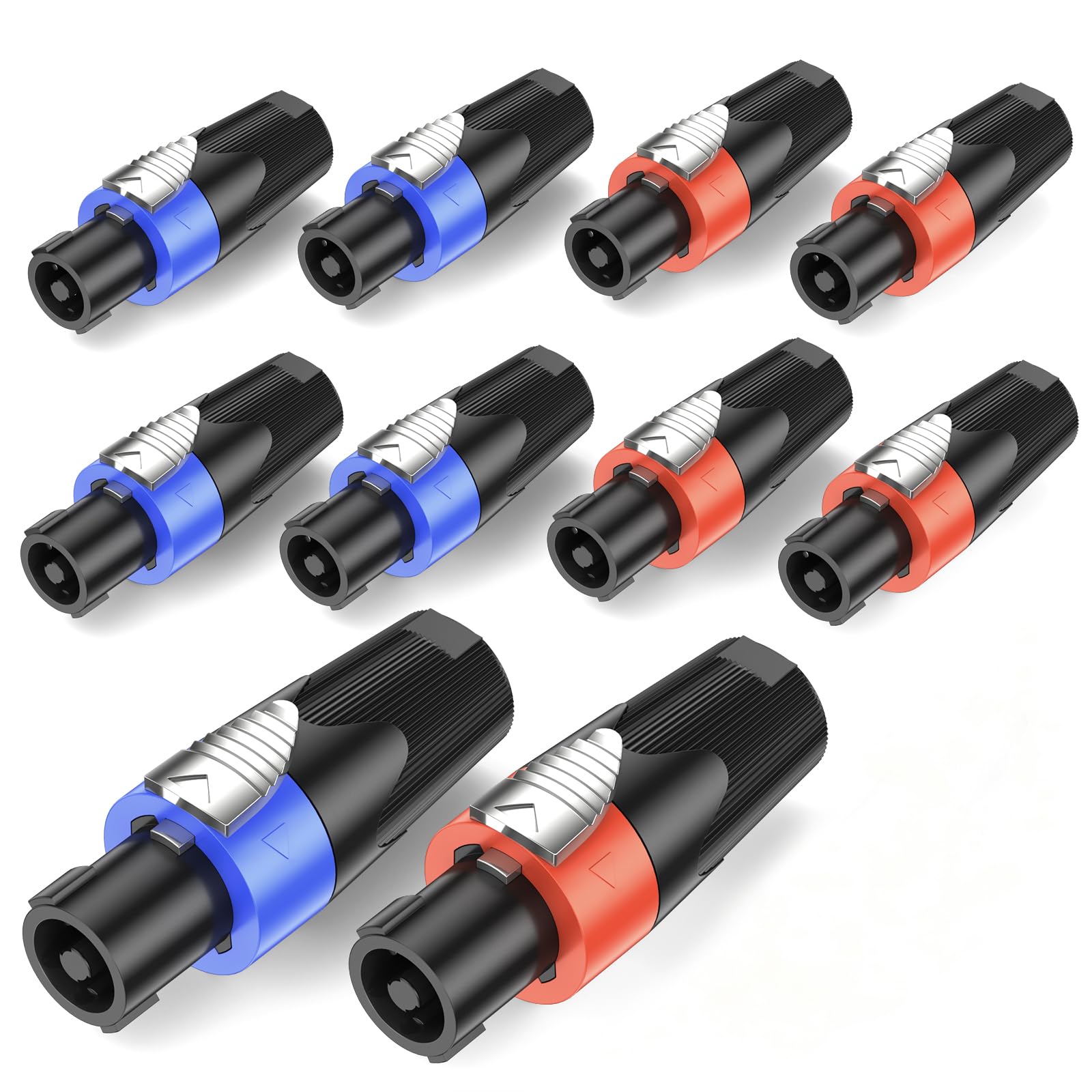 GCTBL 10Pack Connettore Speakon, Adattatore per Altoparlanti Audio a 4 poli con Spina Speakon Compatibile con Speakon NL4FC, NL4FX, NL2FC