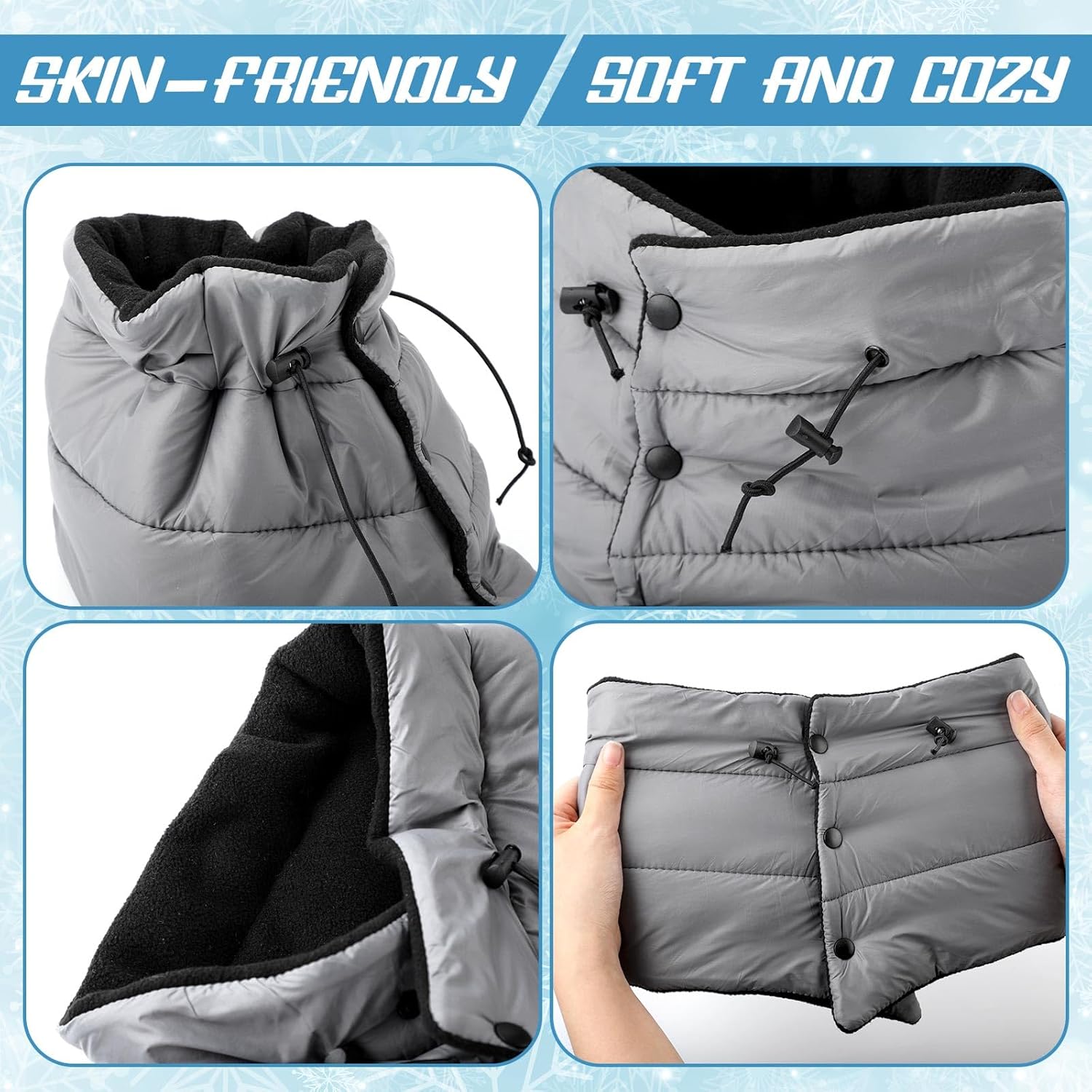 Shihanee 4 Pcs Winter Neck Warmer for Men Fleece Lined Neck Gaiters Soft Winter Scarf for Cold Weather Outdoor Sports Ski - Image 4