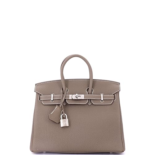 Hermès, Pre-Loved Birkin Handbag Grey Togo with Palladium Hardware 25, Etoupe