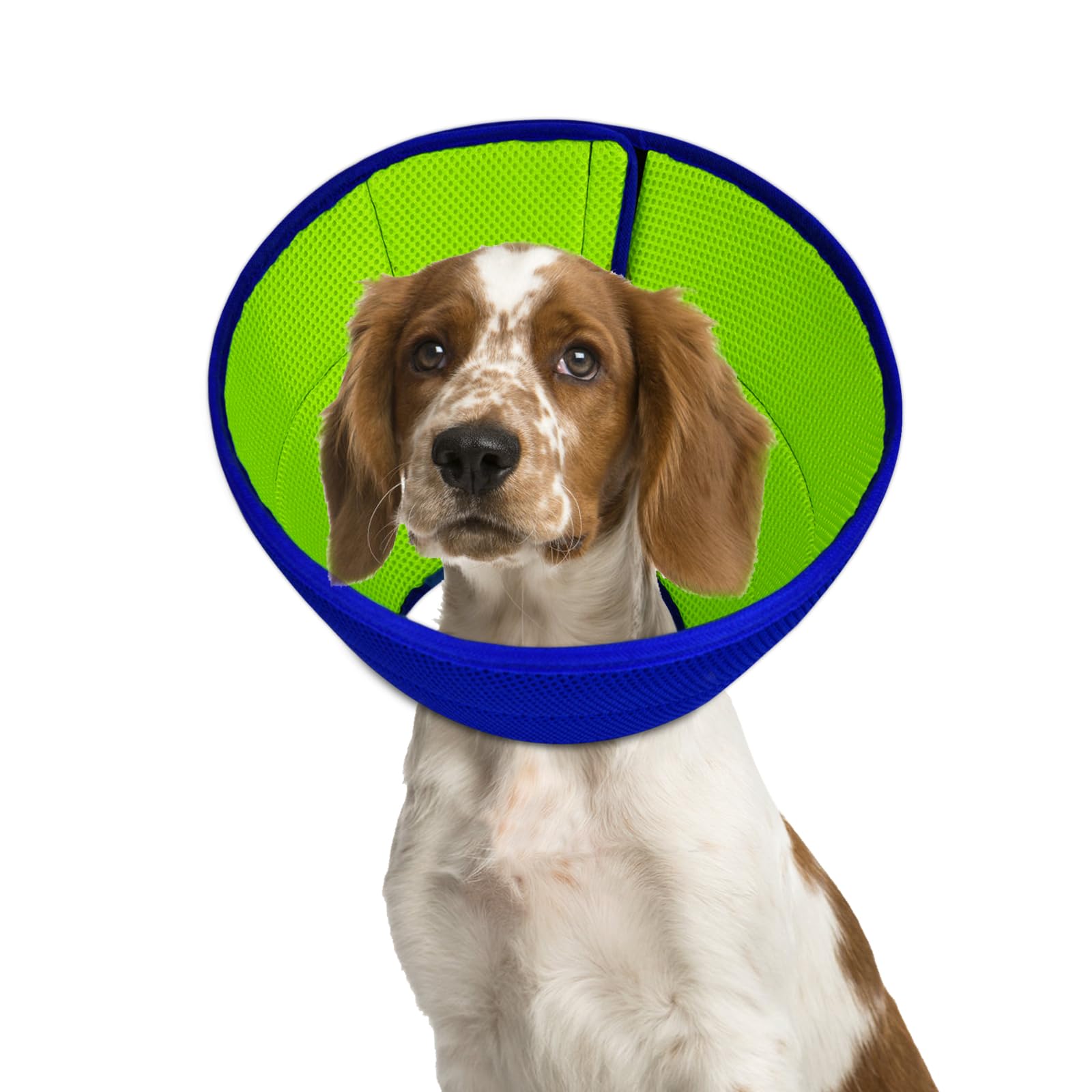 Emwel Medium Soft Dog Cone Collar After Surgery – Adjustable Mesh Recovery E-Collar for Wound Protection, Comfortable & Lightweight for Medium Dogs