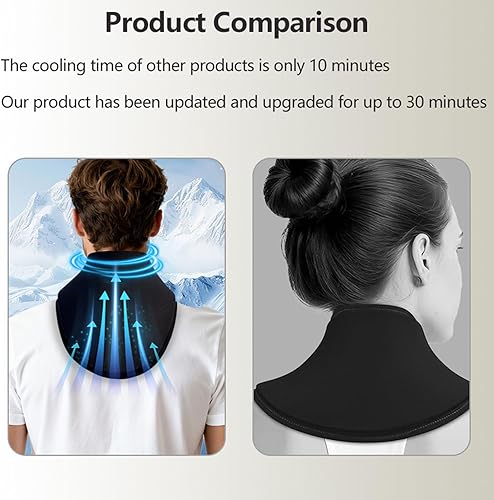 Miniatura 6 de AUNMAS Neck Ice Pack Wrap, Reusable with Solid Gel, Hot Cold Compress with Long Lasting Cooling and Universal Sizing for Home Use (Black)