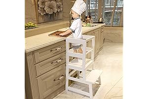 WOOD CITY Toddler Standing Stool for Kitchen Counter