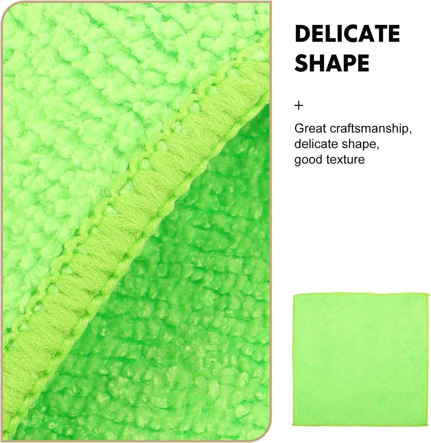 10pcs Microfiber Car Detailing Cloths 30x30cm Reusable Green