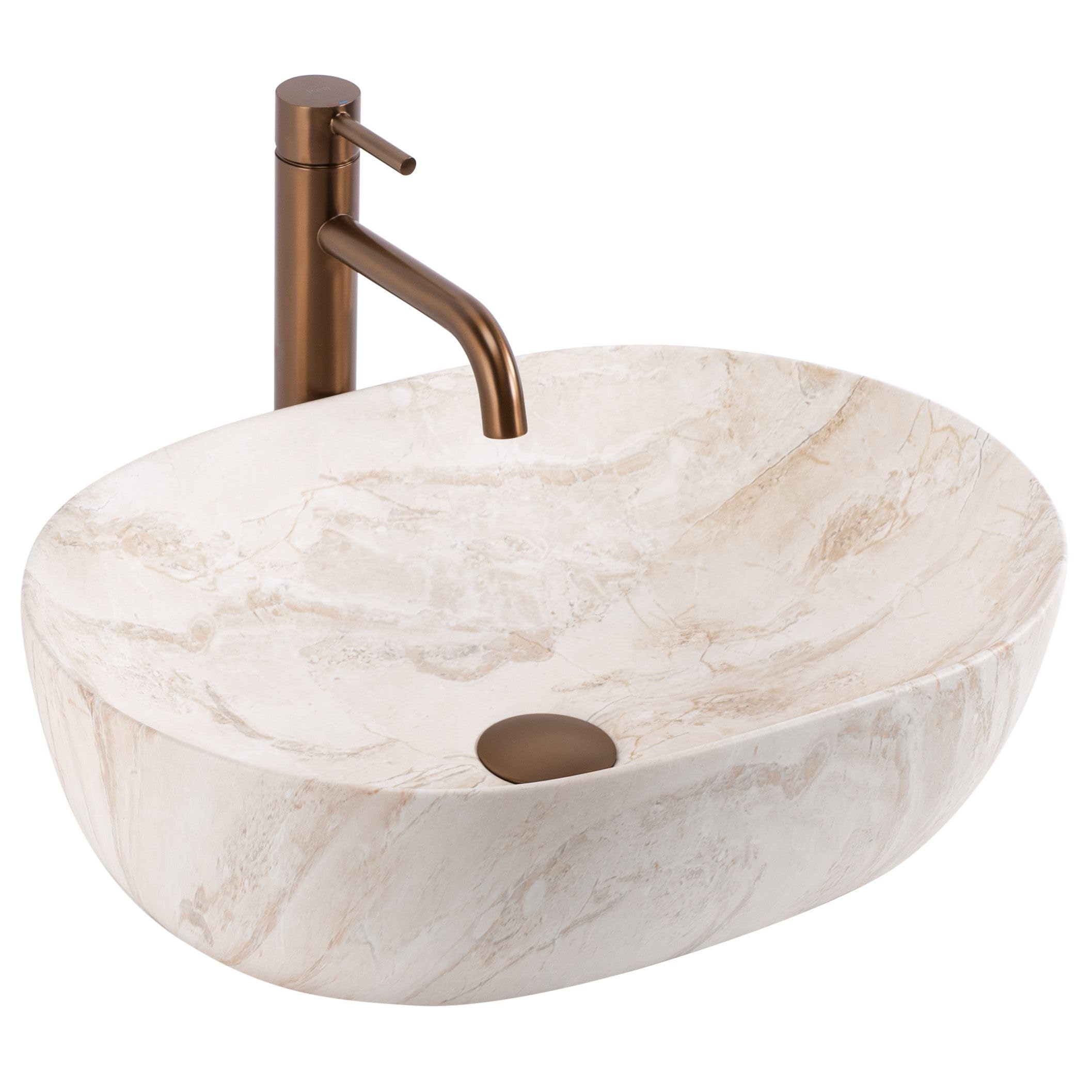 Lavabo Sobre Encimera Rea Amelia Kallisto 48 Beige 48X34,5X13,5Cm