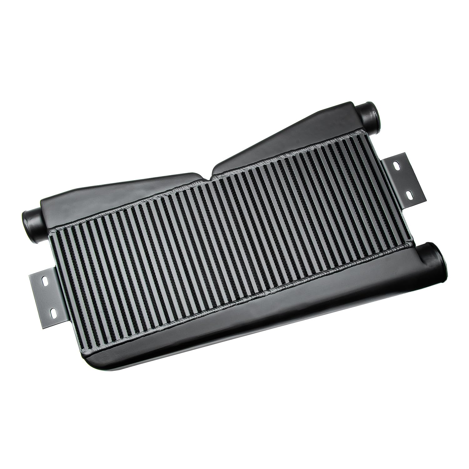 Universal Twin Turbo Intercooler 24"x9"x3.5" Core Size (2 in /1 Out) 2.5" Inlet, 3" Outlet, Bar&Plate Custom