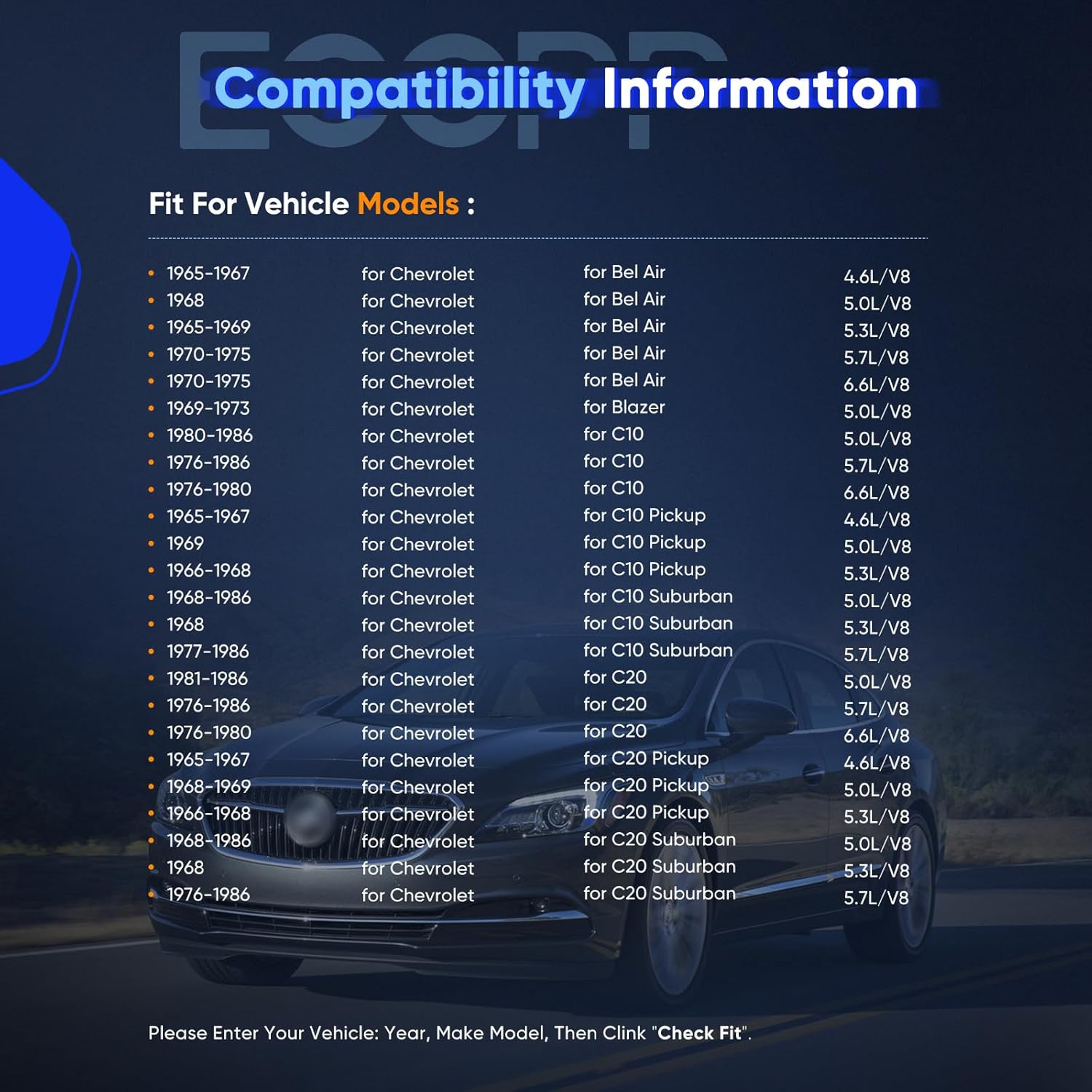 ECCPP Engine Timing Chain Kit fits for Chevrolet C10,for GMC 3.3L 3.8L 4.3L 4.4L 4.6L 4.9L 5.0L 5.3L 5.4L 5.7L 6.6L,w/Timing Chains Crank Sprocket