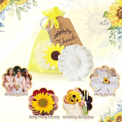 Miniatura 4 de Dansib 50 juegos de jabón de abeja de panal con calcomanías para fiesta de verano, abeja, decoración de fiesta de cumpleaños, novia, boda,