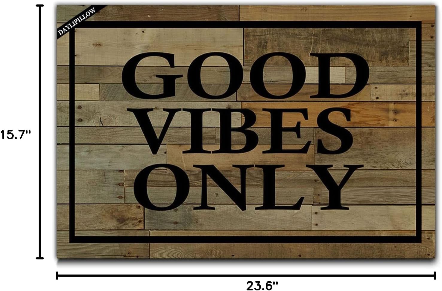 Good Vibes Only Welcome Doormat Entrance Floor Mat Rug Indoor Front Door Bathroom Kitchen and Living Room Bedroom Mats 23.6" x 15.7"