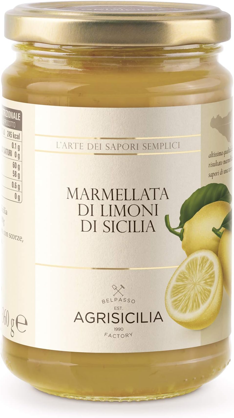 Sicilian Jam by Agrisicilia - Lemon Marmalade (12.7 ounce)
