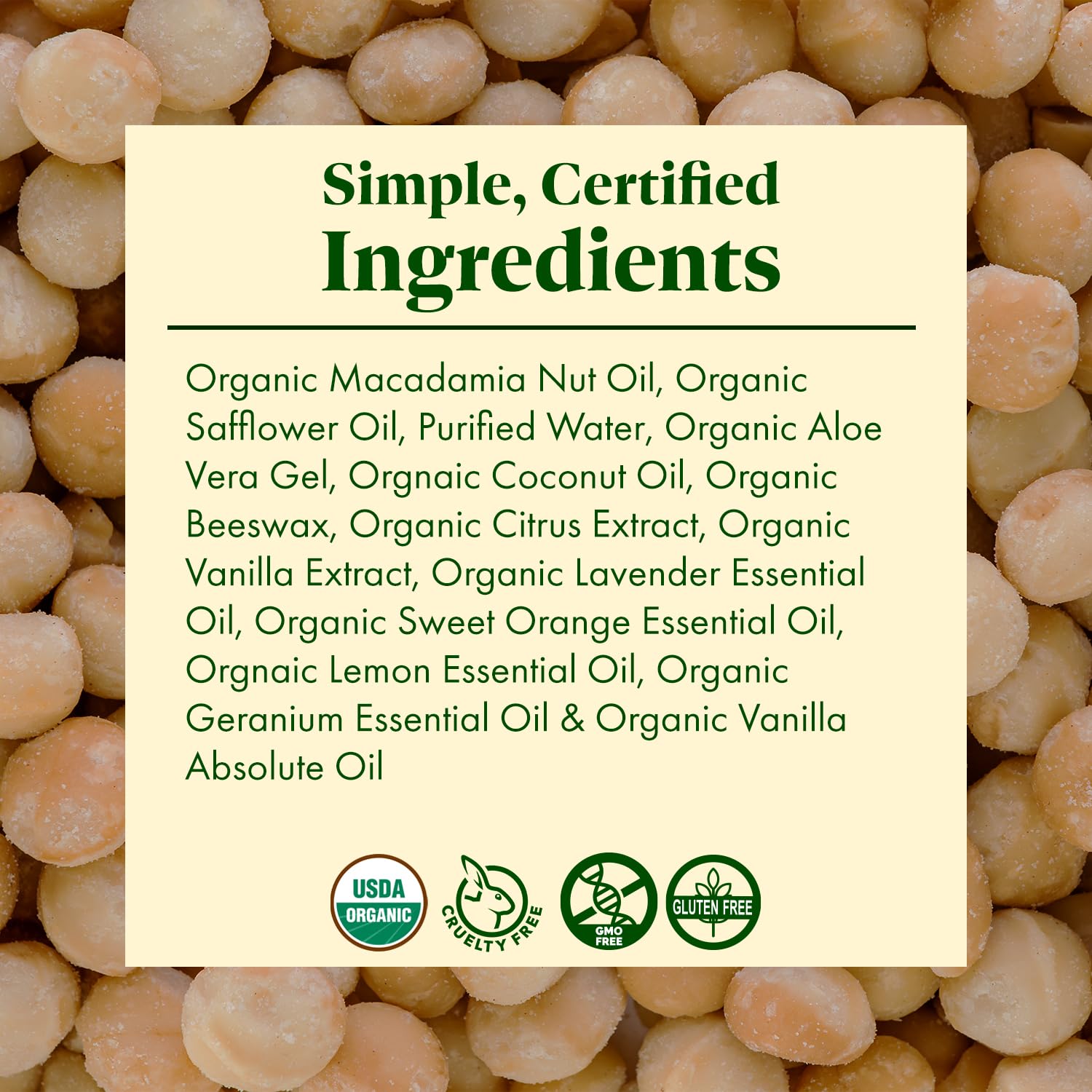 SanRe Organic Skinfood - Vanilla Sensation - 100% USDA Organic Nourishing Body Moisturizer For All Skin Types - No SPF