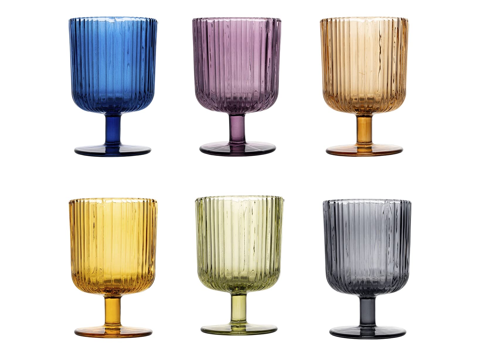 H&h Set of 6 Assorted Lyric Glasses cl 26