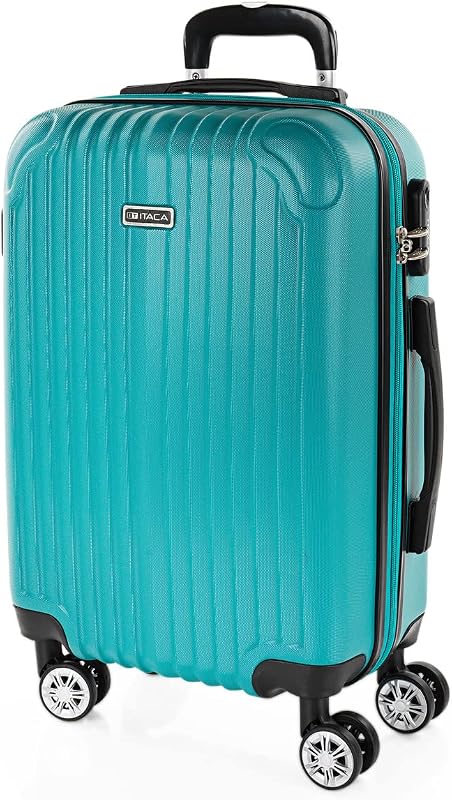 ITACA - Maleta de Cabina 55x40x20 - Maletas De Viaje Cabina Rígidas Trolley con 4 Ruedas Dobles para Avion Ligera Equipaje De Mano Candado de Combinación. Compatible Ryanair, Verde Menta