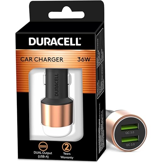 Duracell 36W Fast Car Charger Adapter