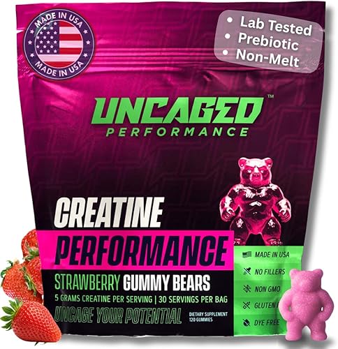 Gomitas de monohidrato de creatina, 0.18 onzas de creatina, 30 porciones, absorción rápida para hombres y mujeres, apoya la fuerza muscular y el