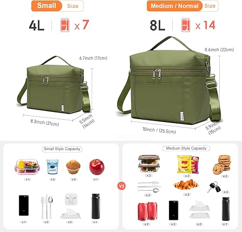 Miniatura 2 de NOL Natural Organic Lifestyle Bolsas de almuerzo aisladas para mujer, bolsa de refrigeración ligera de nailon impermeable para el trabajo