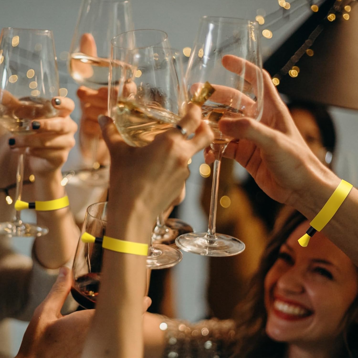 100 Pcs Cloth Event Wristband, Disposable Wristbands for Events, Colored Wristbands Events,for Lightweight Concert,Club Entrance Wrist Strap Party Wristband Event (Color : Yellow) - Image 6