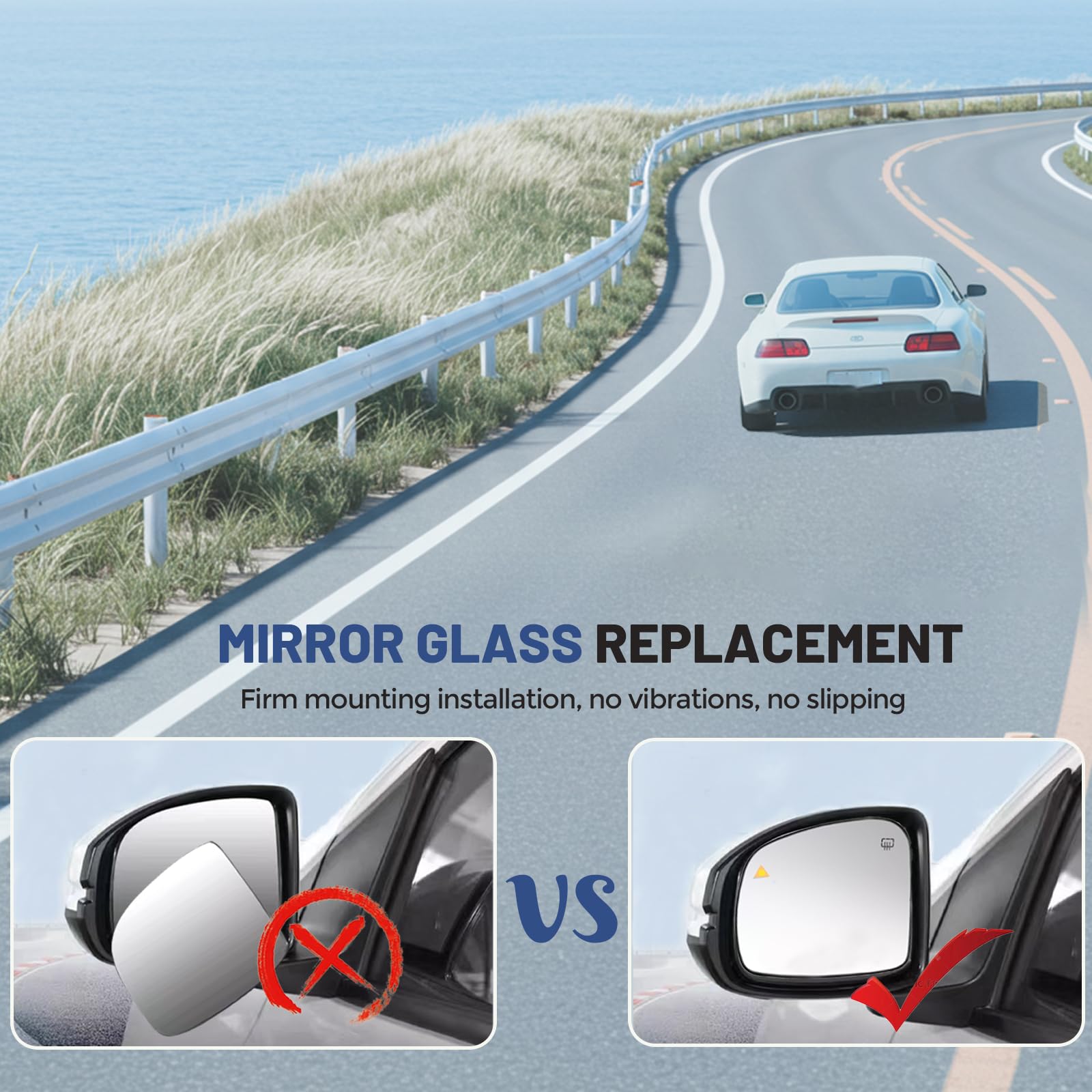 Amazon.com: AZ-HAPPYMALL Passenger Side Mirror Glass Replacement