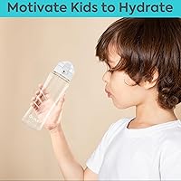 Vista 6 de OLDLEY Kids Water Bottle with Straw 15 oz BPA-Free Leak-Proof Motivational Water Bottles with Time Marker for School Sports Travel Gym, Easy to Use