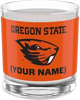 Oregon State BEAVERS Old Fashioned Rocks Glass - Fan Cup - Personalized - Customizable (PERSONALIZED NAME (CHOOSE YOUR NAME))