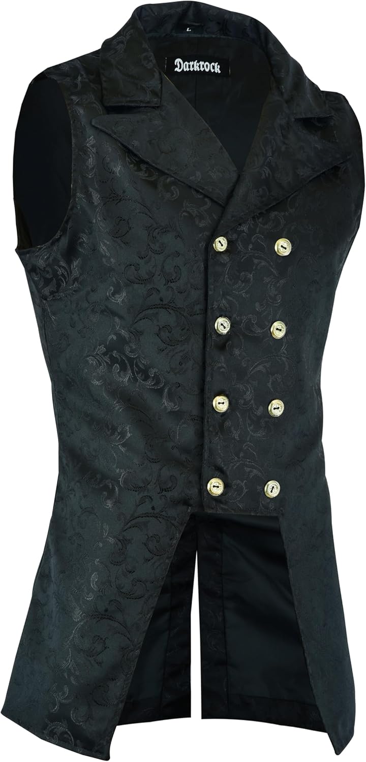 Darkrock Women's Double Breasted GOVERNOR Vest Waistcoat VTG Brocade Gothic Steampunk/SOA