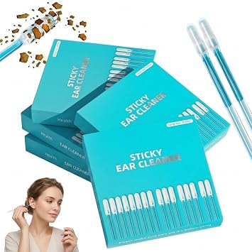 48 Pcs Reusable Sticky Ear Wax Removal Kit, Soft Sticky Ear Cleaner with Transparent Rod, Washable Ear Wax Removal Tool for Sensitive Ears, Gentle Ear Picking Wand, Eco-Friendly & Safe2 Box