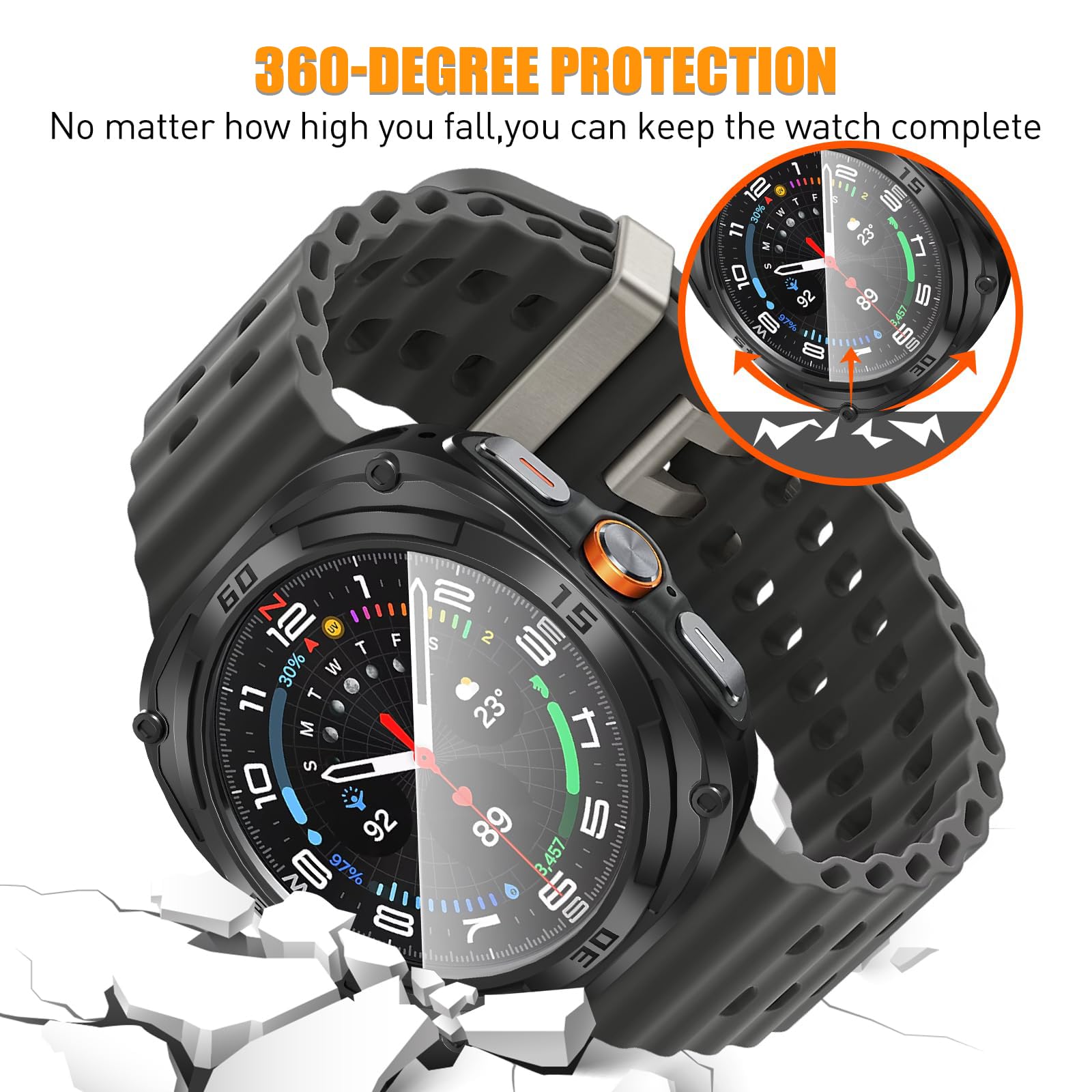 Etui do Samsung Galaxy Watch 7 Ultra, etui ochronne do smartwatcha, ultra ochronne, kompatybilne z Samsung Galaxy Watch 7