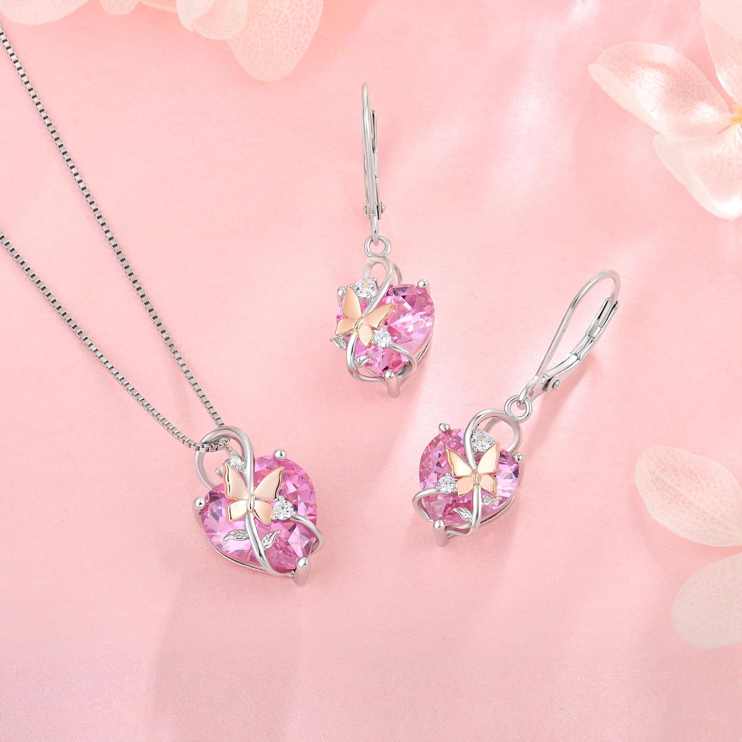Dangle Drop Leverback Earrings for Women, 925 Sterling Silver Infinity Butterfly Heart July Birthstone Ruby Color Earrings Jewelry Gifts, Anniversary Birthday Gifts for Her