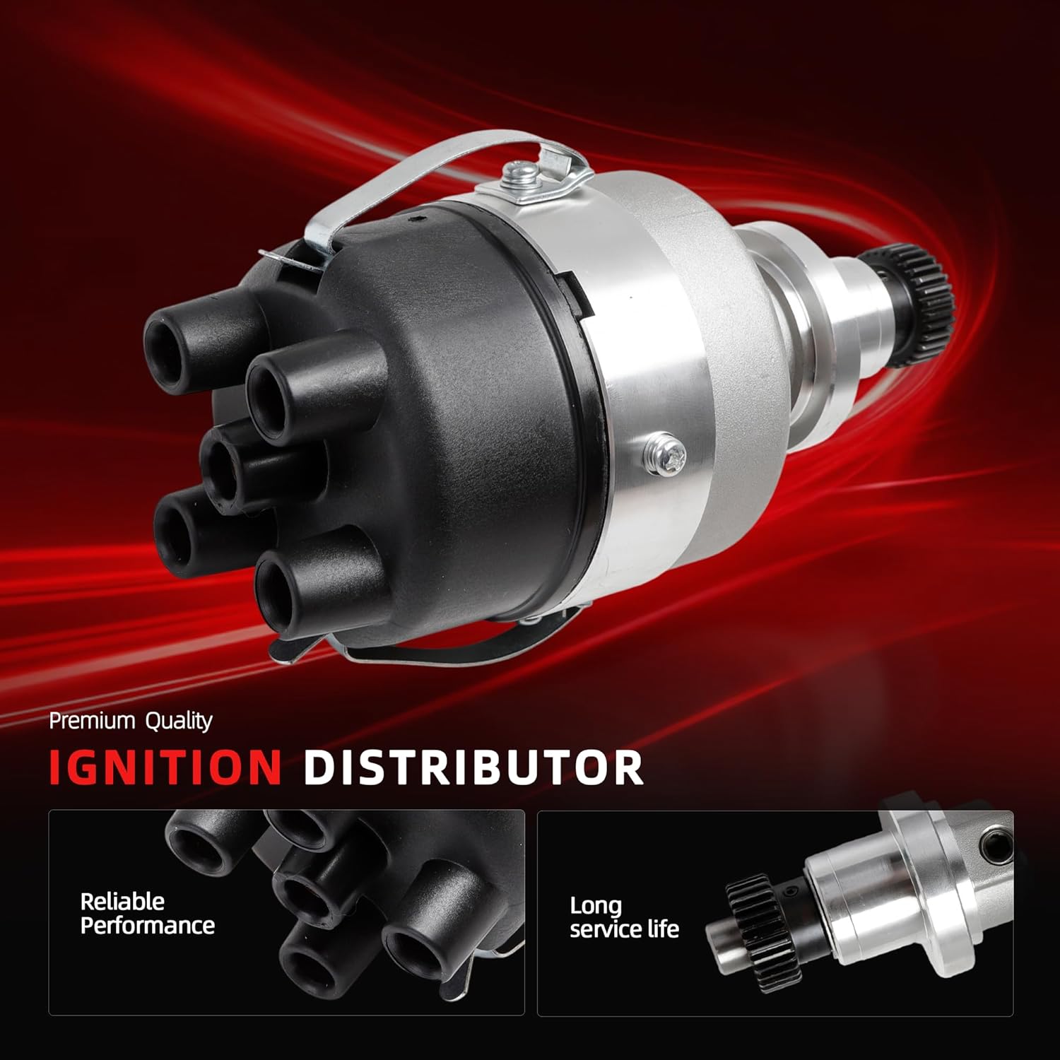 Ignition Distributor with Cap & Rotor for International Harvester, OE 175000, 364653R91 353898R11, 107296C91, 107299C91, 107302C91, 107304C91, 353890R91, 353898R1