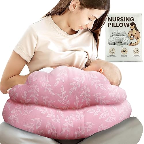 PILLANI Almohada de lactancia, almohadas de lactancia para mayor seguridad y comodidad para mamá y bebé, funda de algodón extraíble, correa de