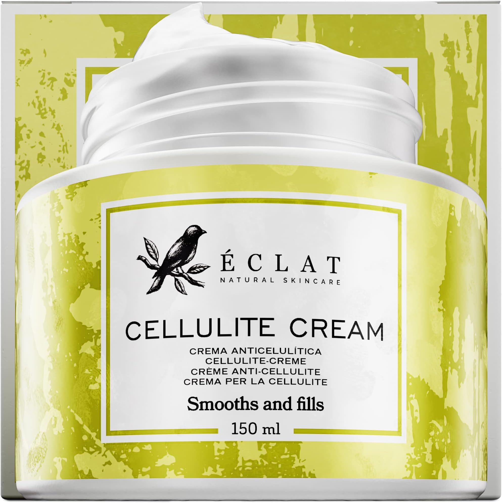 Cellulite Cream, Skin Tightening Firming Cream For Skin with Caffeine and Collagen Boosting Vit E - Lightens Cellulite and Bum Bum Cream - Helps to Smooth and Tighten Skin, 150 Ml