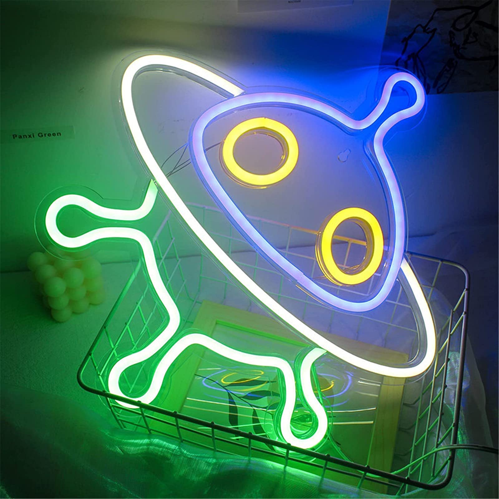 Alieno Insegne al Neon,LED Alieno Neon USB o Alimentato a Batteria Alieno Neon Sign LED Alieno Neon Signs Adatto Per la Decorazione Festiva Del Bar
