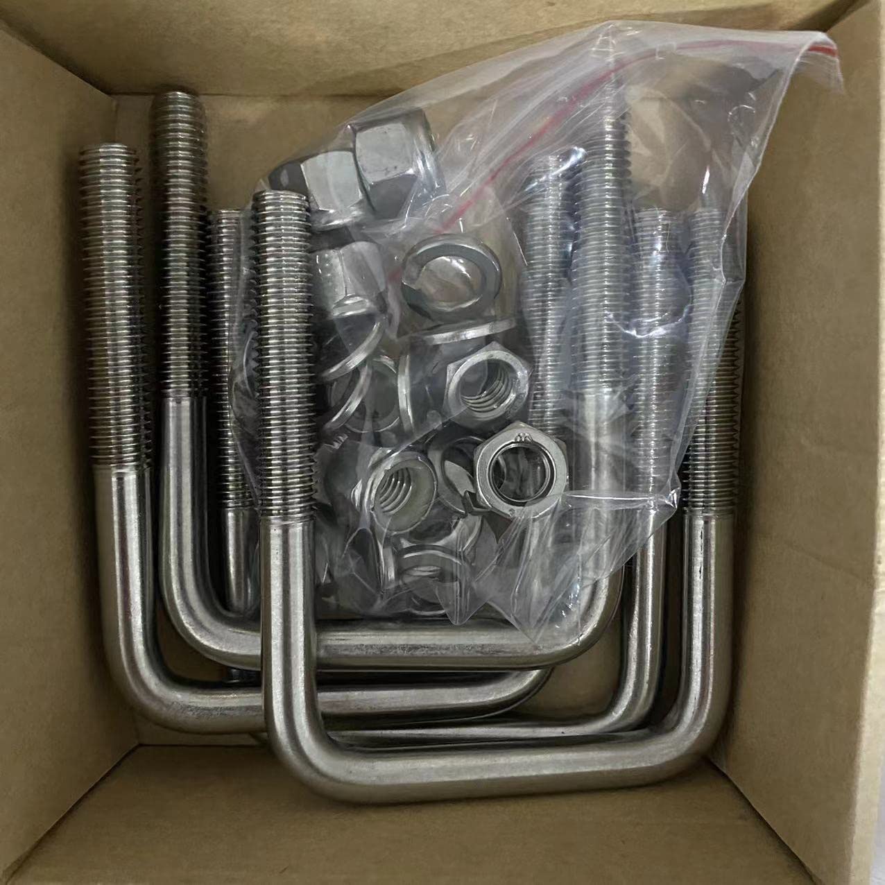 4 Stainless Steel Boat Trailer U-Bolts – 1/2” Diameter, 3” Width, 4-5/16” Length, Square Shape, 60-Day Warranty