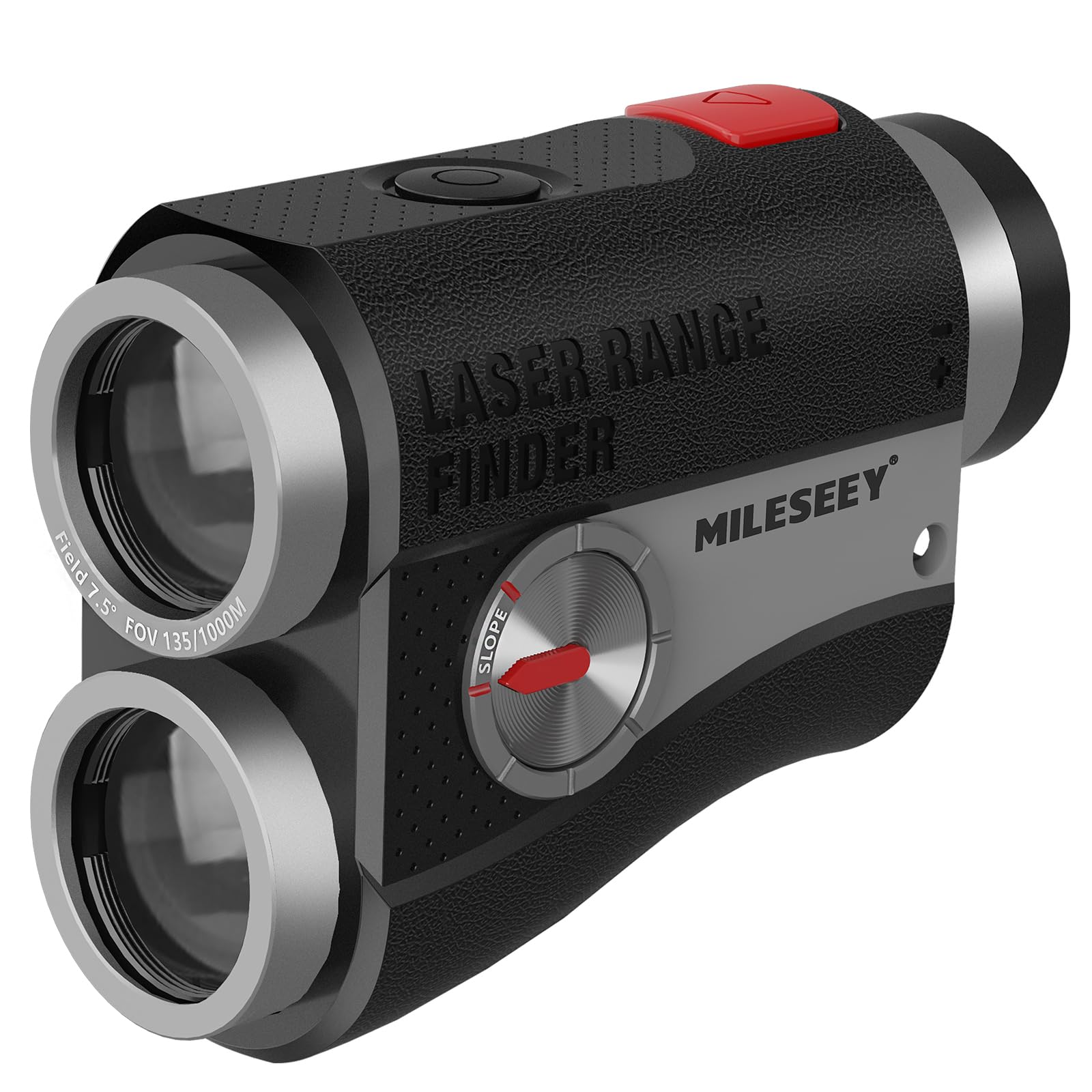 MiLESEEY PFS2 Premium Golf Distanza Misuratore con Display Nero e Rosso, 7,5° Ampio Campo Visivo Laser Distanza Misuratore Golf, 0,1s Blocco Bandiera Pulsazione Vibratione, Magnetico, Modalità Coach