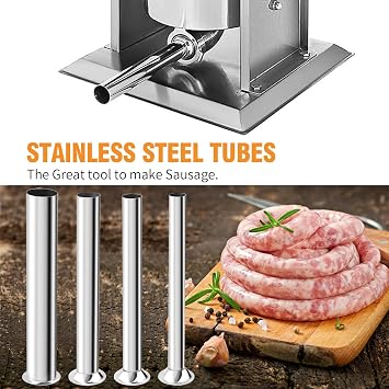 Hoypeyfiy Stainless Steel Sausage Stuffing Tubes Replacement for LEM 606 606SS 1606 1606SS 4 Sizes Meat Grinder Funnels Fits for 5# Stuffer