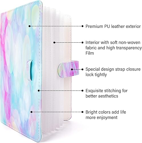 Miniatura 4 de HIYQIN Álbum de fotos instantáneas Fuji de 3 pulgadas, mini álbum de fotos de 96 bolsillos para cámara instantánea Fuji Mini de 2 x 3 pulgadas, mini