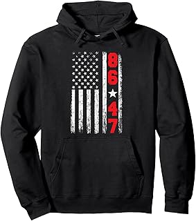 86 47 Anti President Cool Retro USA Flag Classic Vintage Pullover Hoodie