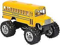 Vista 2 de KinsFun - Autobús escolar de monstruo de metal fundido a presión de 5 pulgadas (13 cm), camión monstruo de acción de retroceso