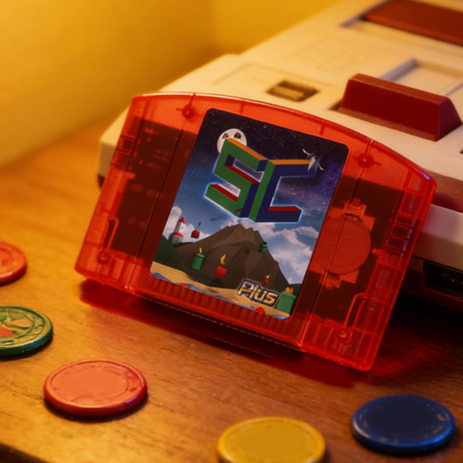 Sxhlseller Cartucho Flash N64 de Código Abierto, Cartucho de Juego de Código Abierto, de Juego HD Retro de Lectura Rápida con Copia de Seguridad de Guardado Automático, para Consola (rojo