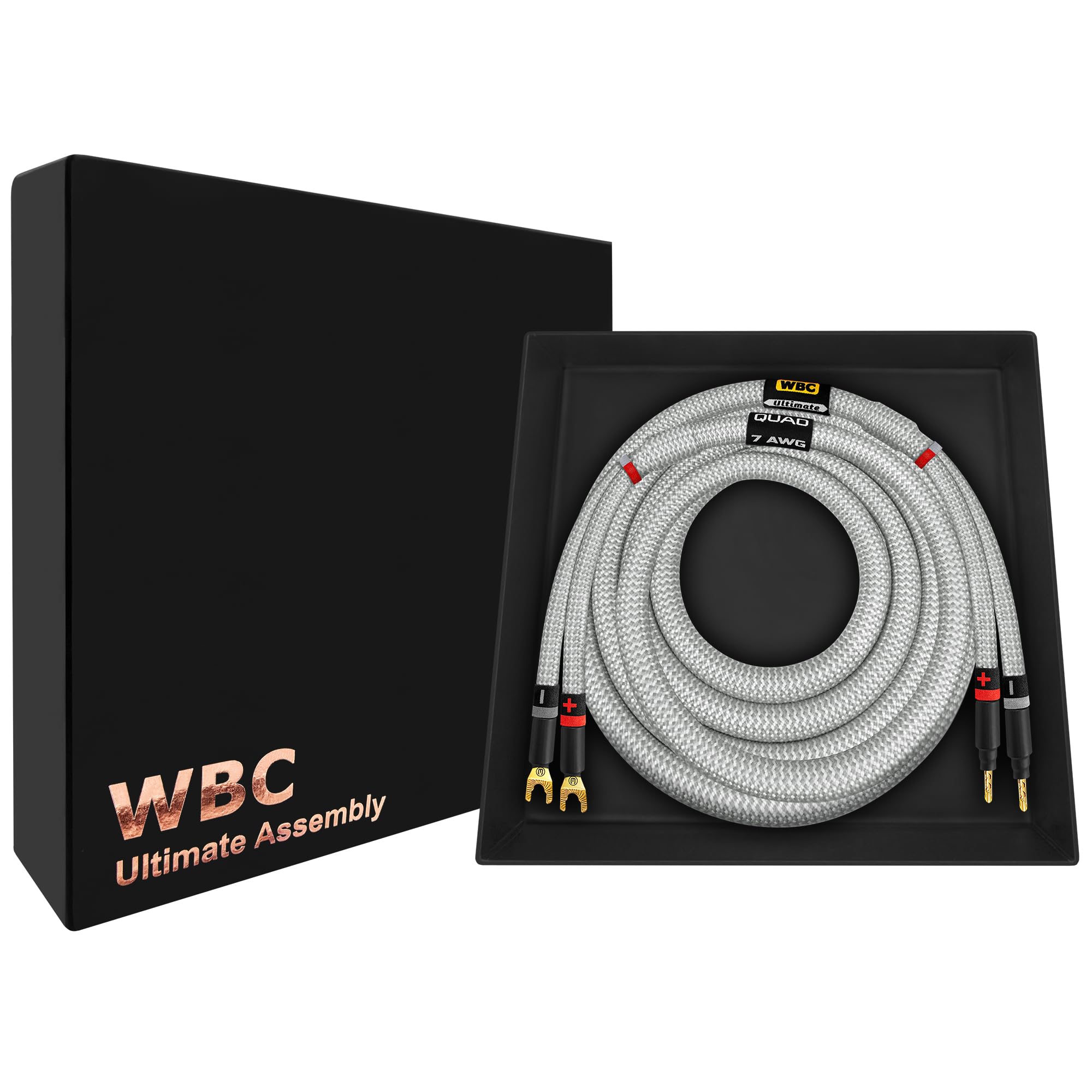 Cable de altavoz HiFi con conectores Eminence Gold y chaqueta de tweed para cine 8