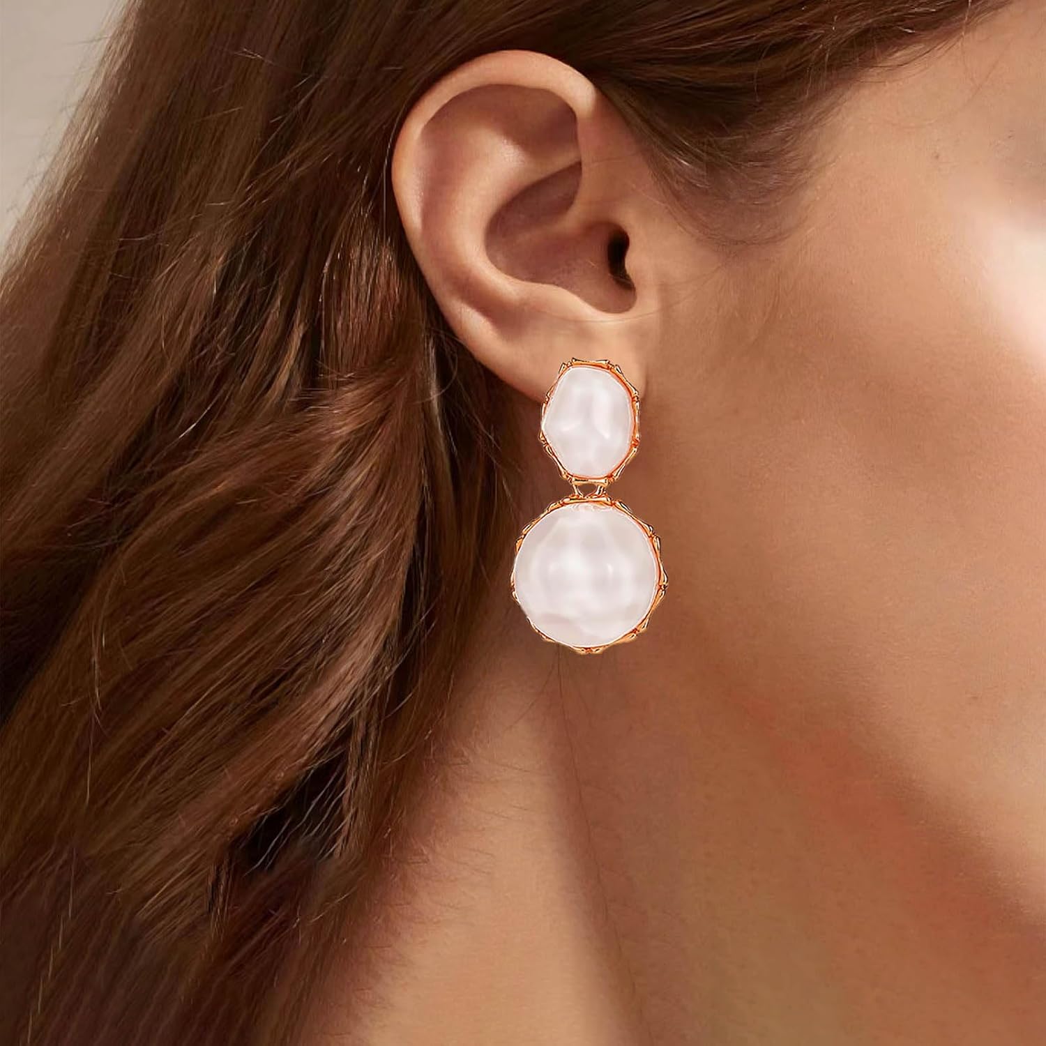 Irregular Resin Geometric Drop Earrings Pink Transparent Resin Oval Dangle Earrings Irregular Geometric Acrylic Studs Earring Statement Unique Dangle Personality Earring - Image 6