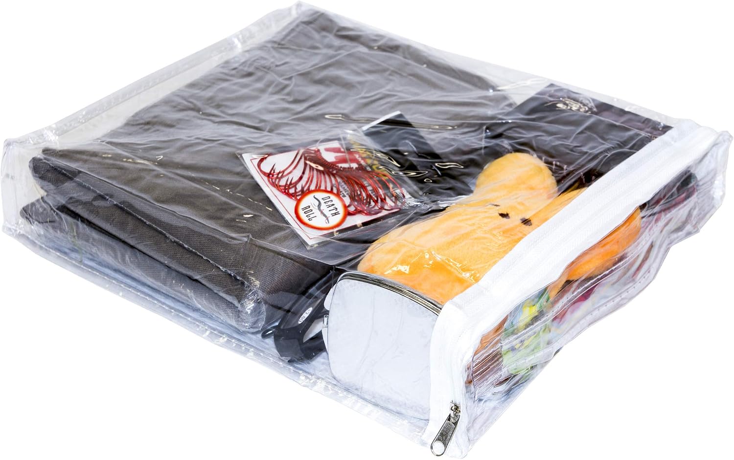 10-Pack Clear Vinyl Zippered Storage Bags 9.5 x 11.5 x 2 Inch with Handle